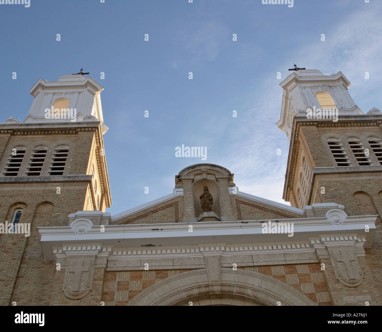 The exterior of the Gravelbourg Cathedral in scenic Saskatchewan Canada
