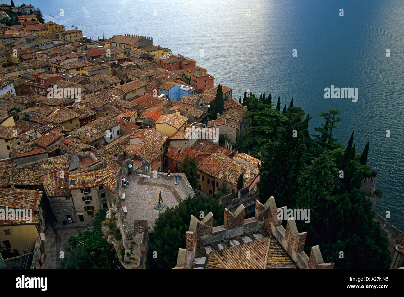 Rooftops of Malcesine, Lake Garda, Italy Stock Photo