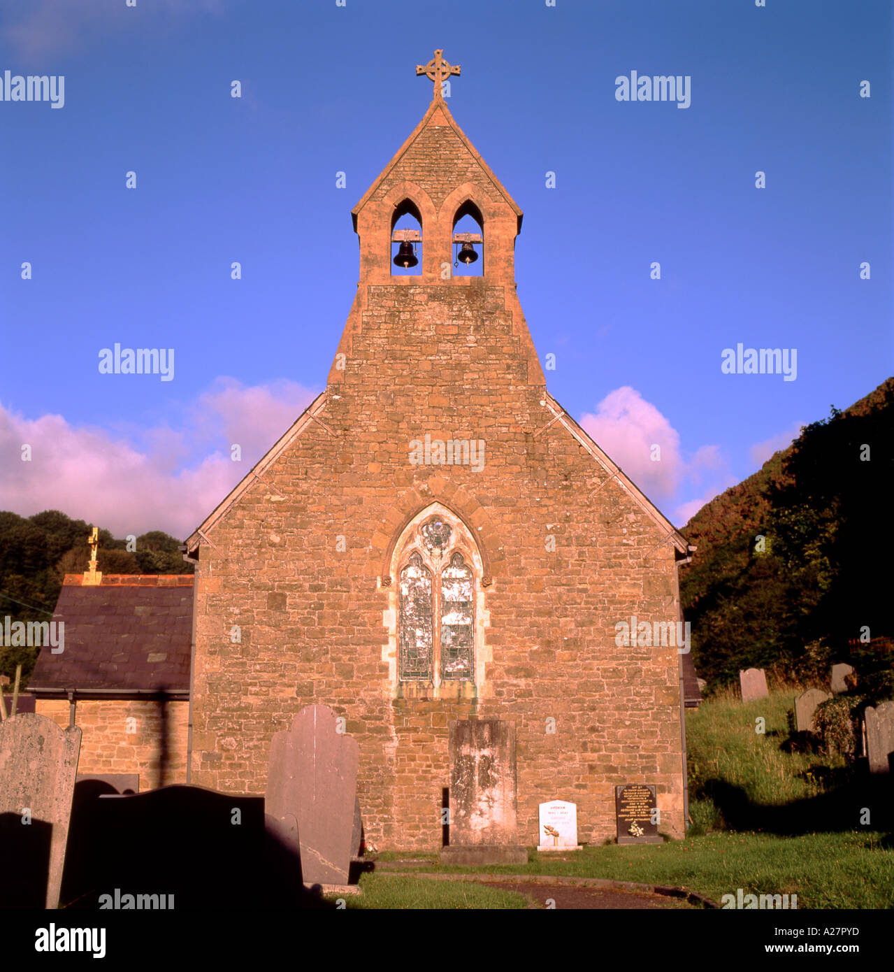 Church Llangranog Ceredigion Wales UK Stock Photo