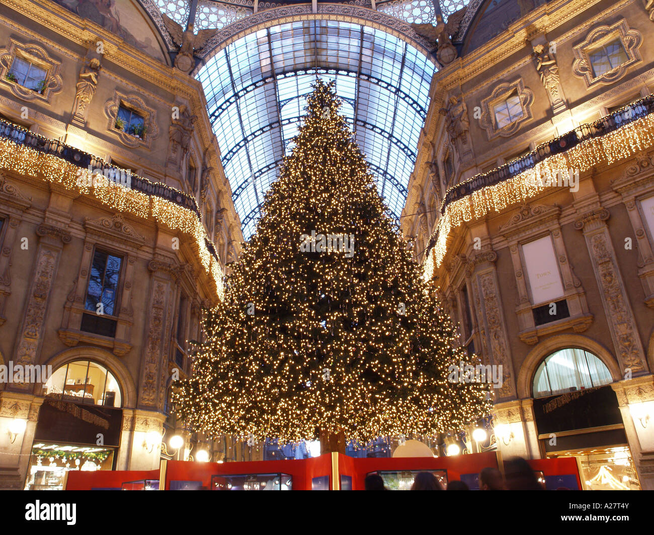 Italy, Lombardy, Milan, Galleria Vittorio Emanuele at Christmas Stock Photo Alamy