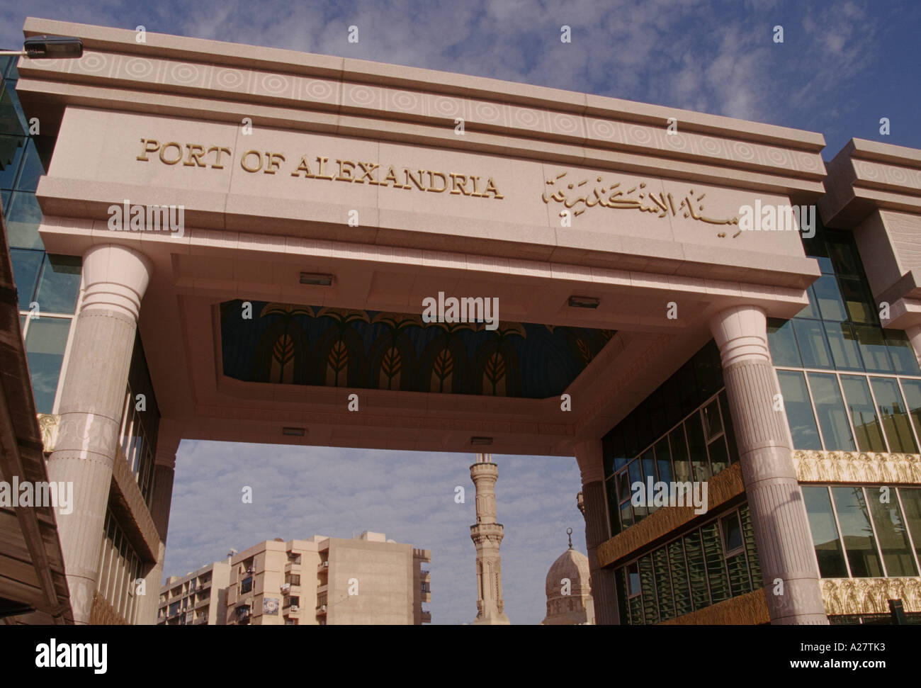 the entrance to the port of alexandria egypt northern africa Stock ...