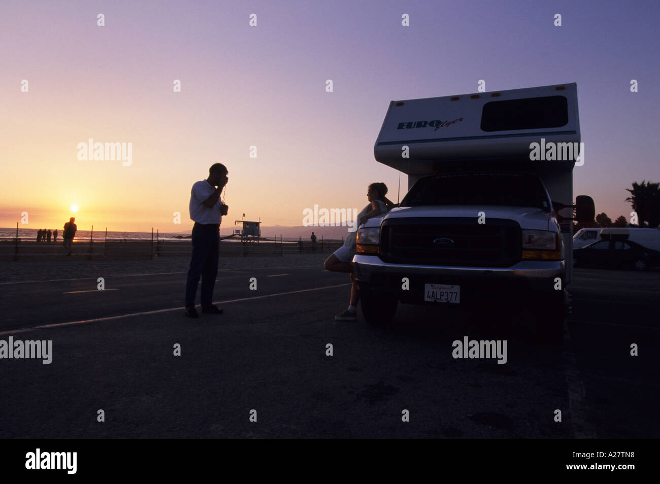 USA United States of America California Los Angeles Venice Beach Traveling in a Motorhome RV through the west of the US Stock Photo