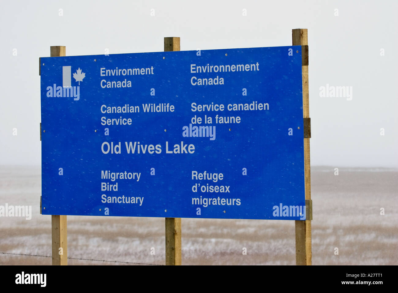 Sign for the Old Wives Lake Migratory Bird Sanctuary in scenic