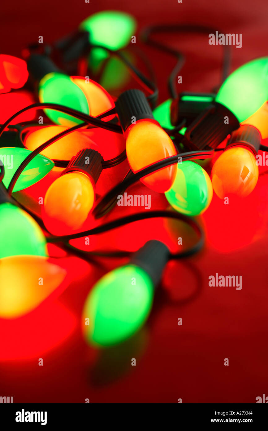 Glowing Christmas Lights Stock Photo