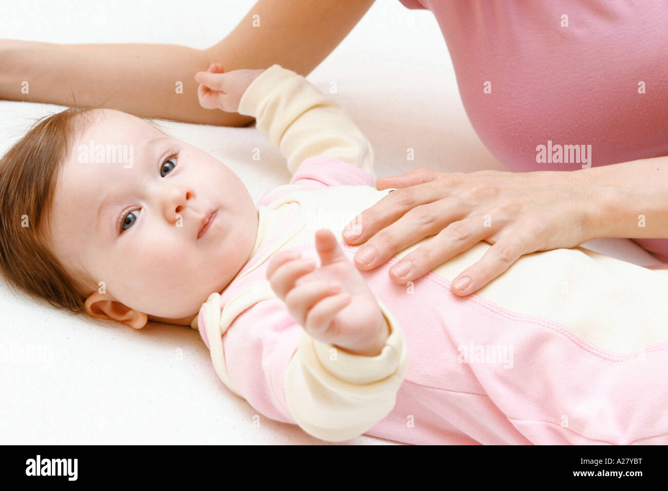 Glueckliche Mutter mit ihrem Baby, happy mother playing with her baby Stock Photo