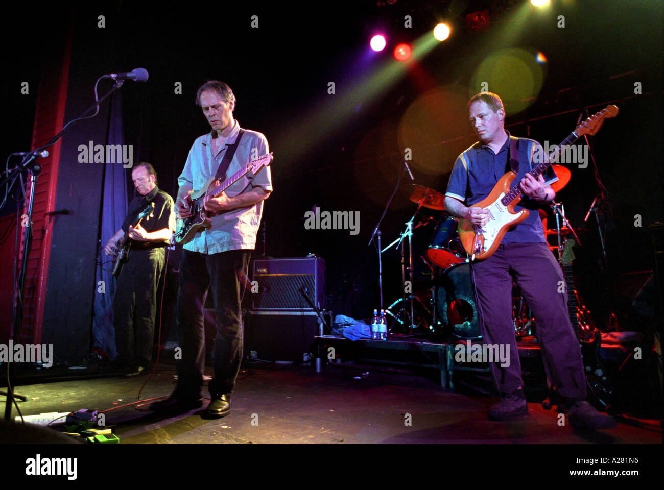 The band Television performing in Manchester, UK, 2005. Left-right Fred Smith, Tom Verlaine and Richard Lloyd. Stock Photo