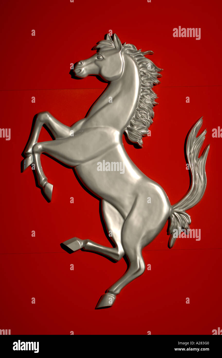 Big Ferrari logo Prancing Horse Rosso Red color Rampante cavallino rampante  Stock Photo - Alamy