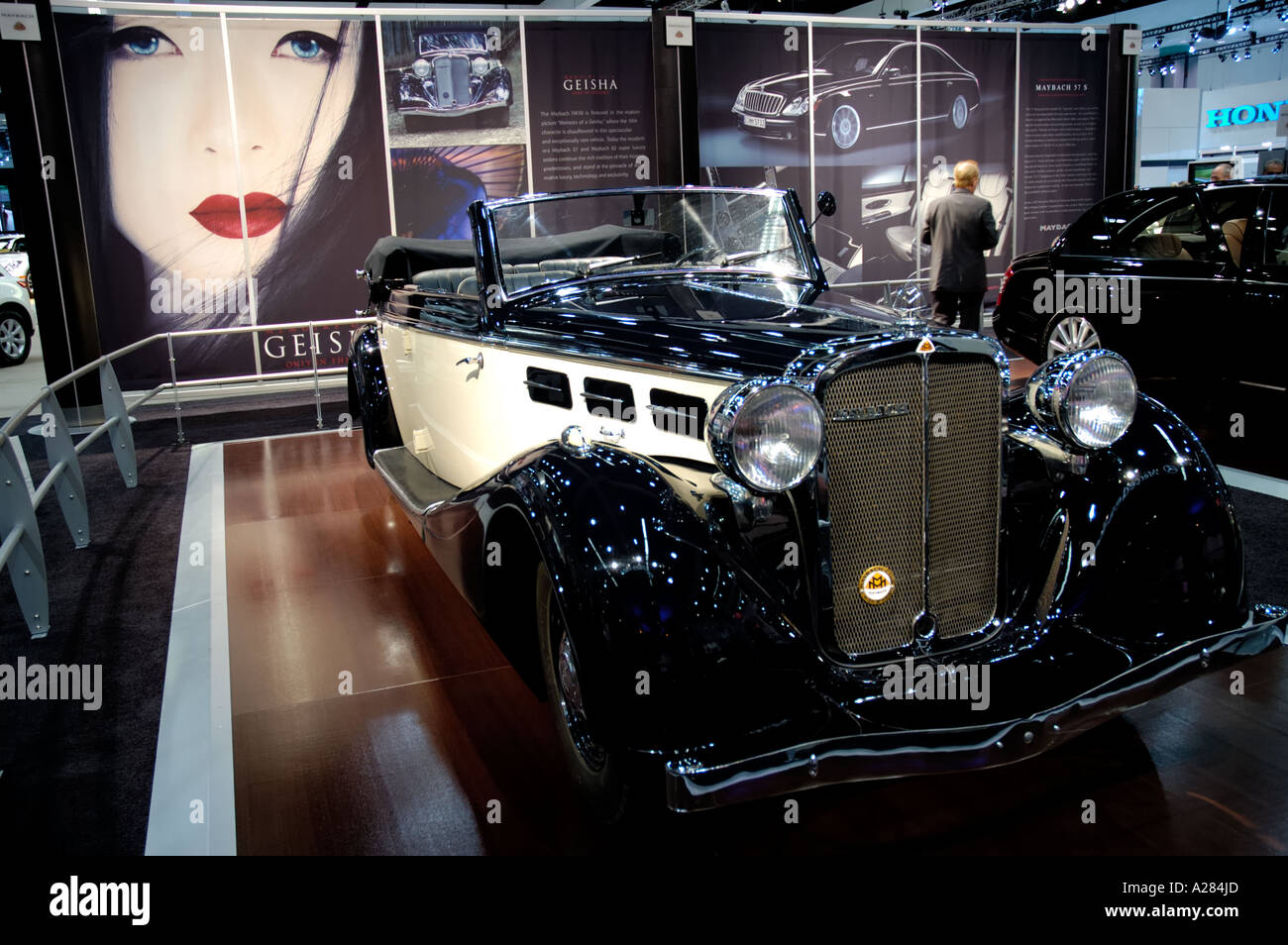 California Los Angeles Convention Center  International Auto Show Maybach SW38 is  featured in the picture Memoirs of Geisha Stock Photo