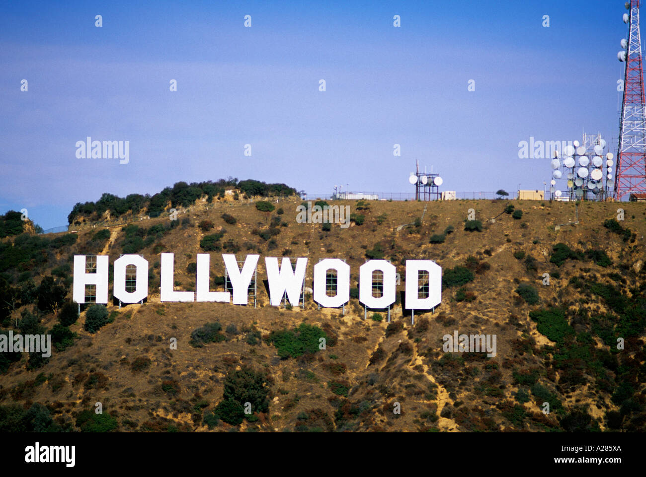 The Hollywood sign in Los Angeles, California. Stock Photo