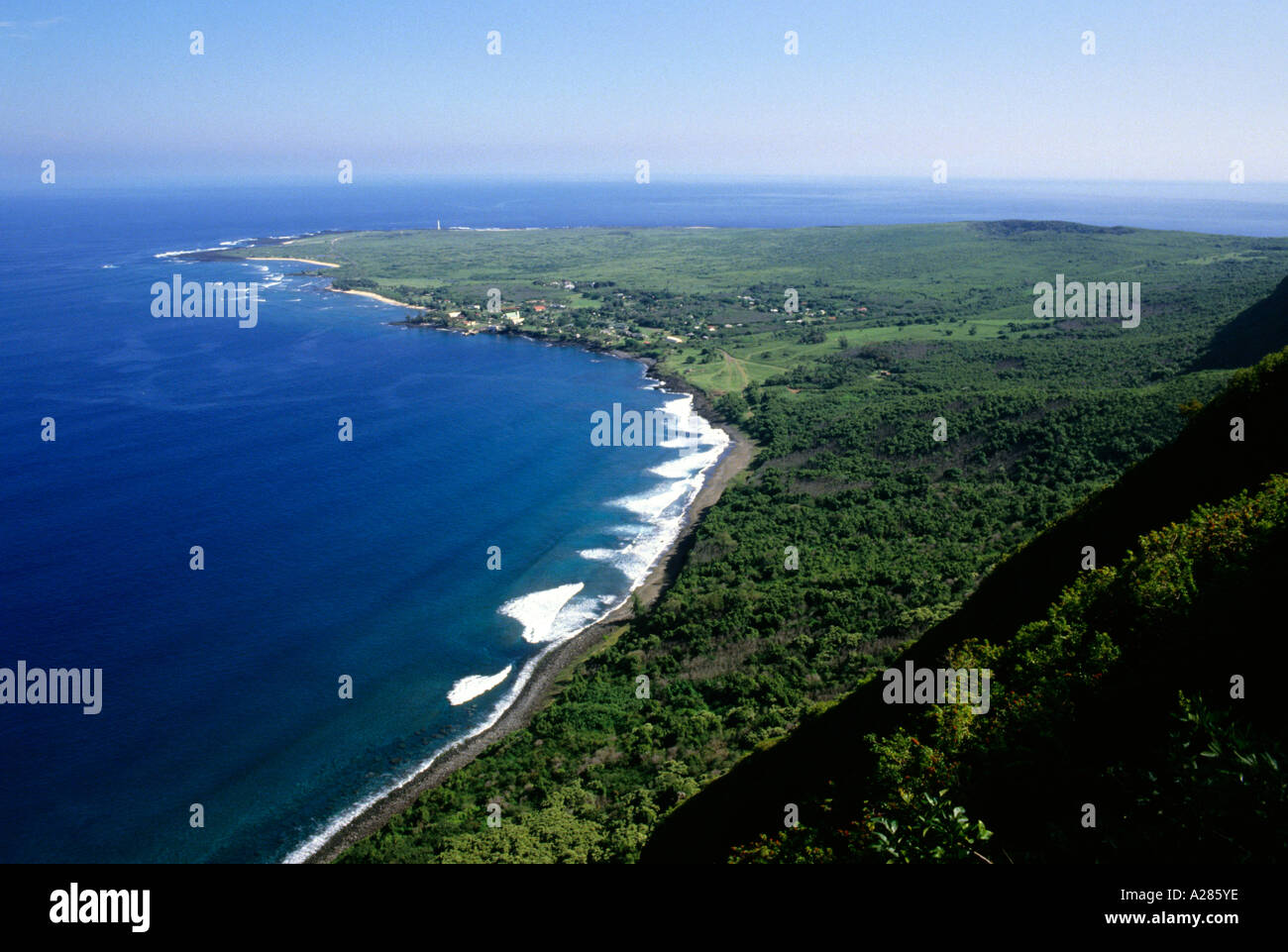 The Kalaupapa peninsula on Molokai, Hawaii. Stock Photo
