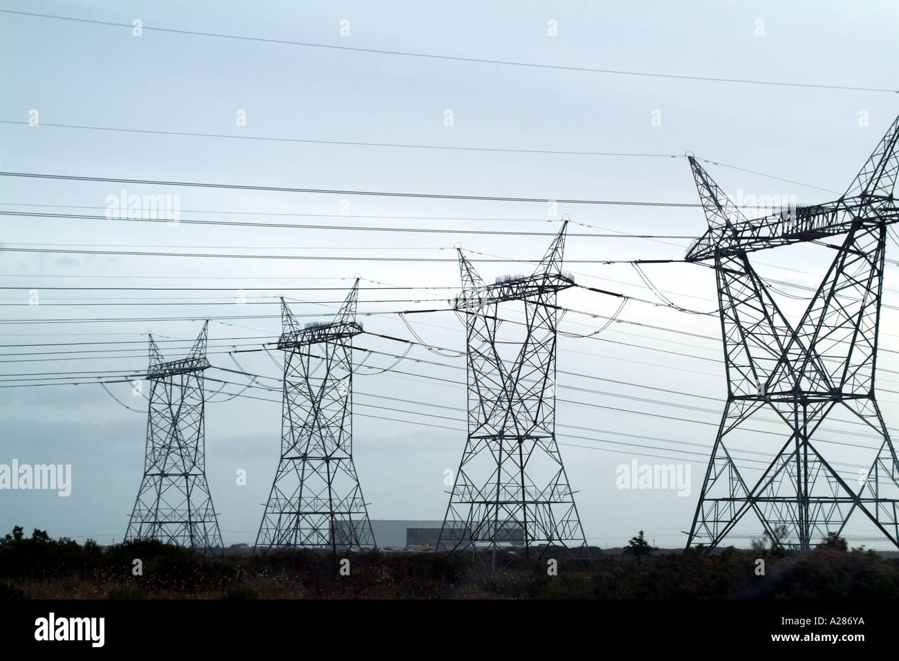 Electricity Pylons lines wires power western cape South Africa RSA