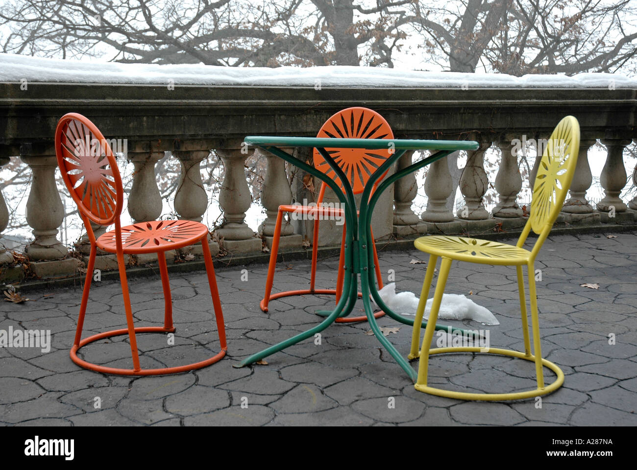 Tables and Chairs on Veranda Stock Photo Alamy