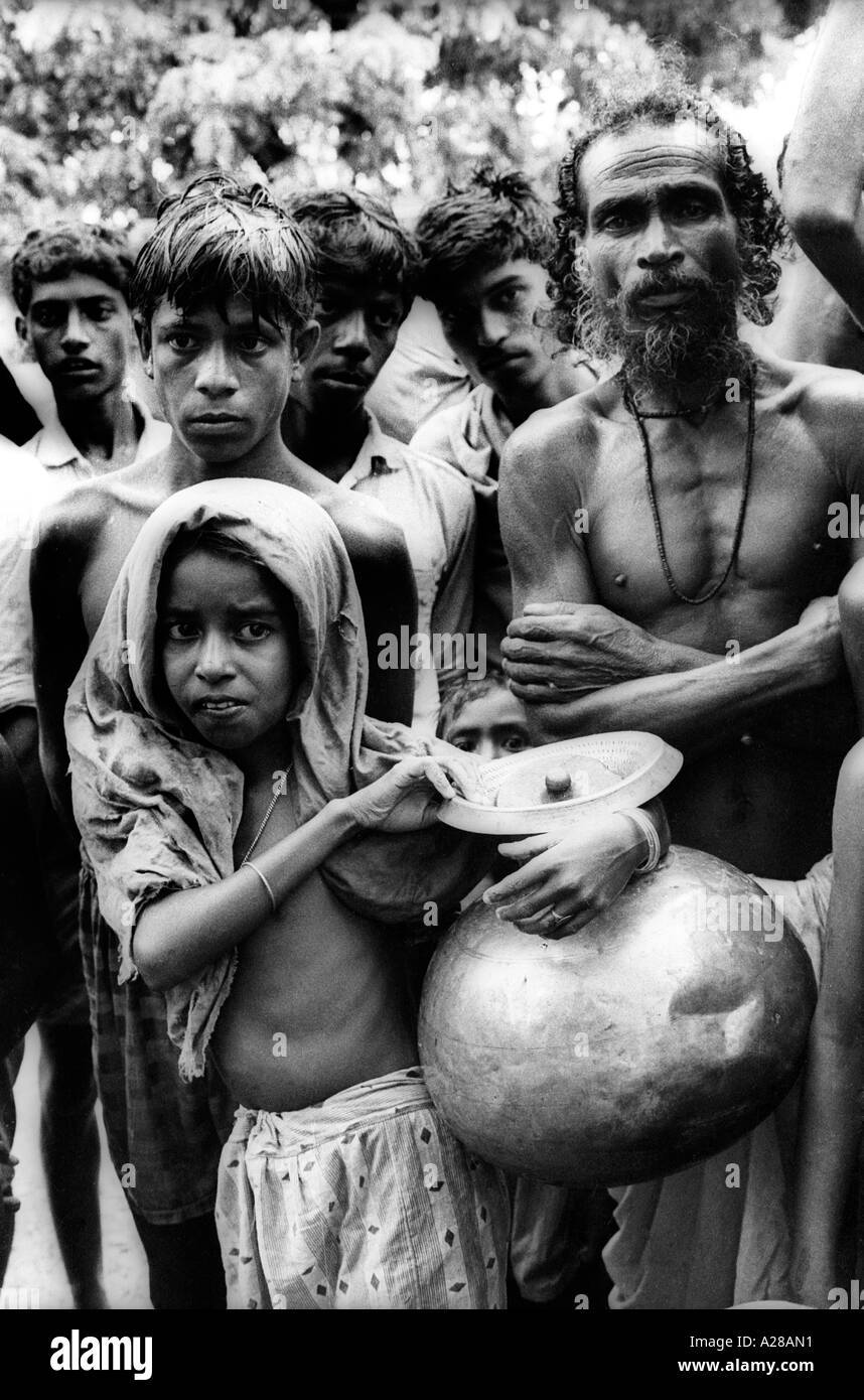 Bangladesh refugees on arrival at Tripura North East India 1971 old vintage 1900s picture Stock Photo