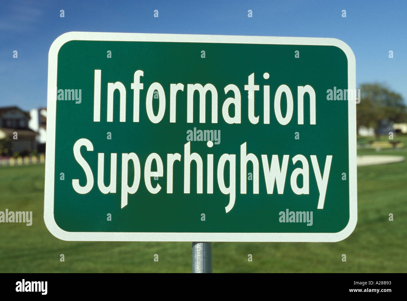 Information Superhighway sign Stock Photo