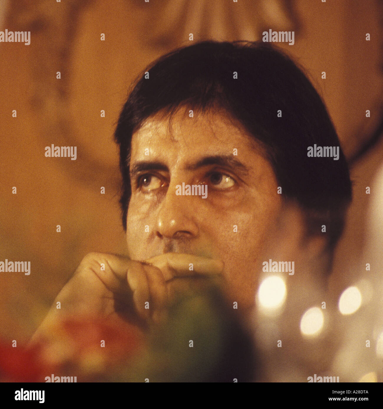 Indian Bollywood Film Star Actor Amitabh Bachchan at a press conference in India Stock Photo