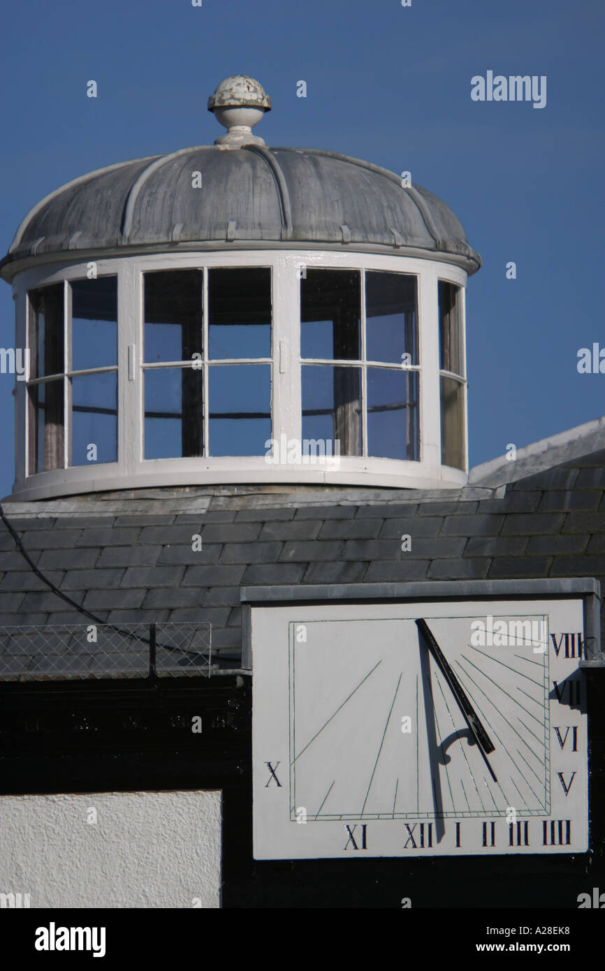 Sundial and window tower Exeter Institute Stock Photo Alamy