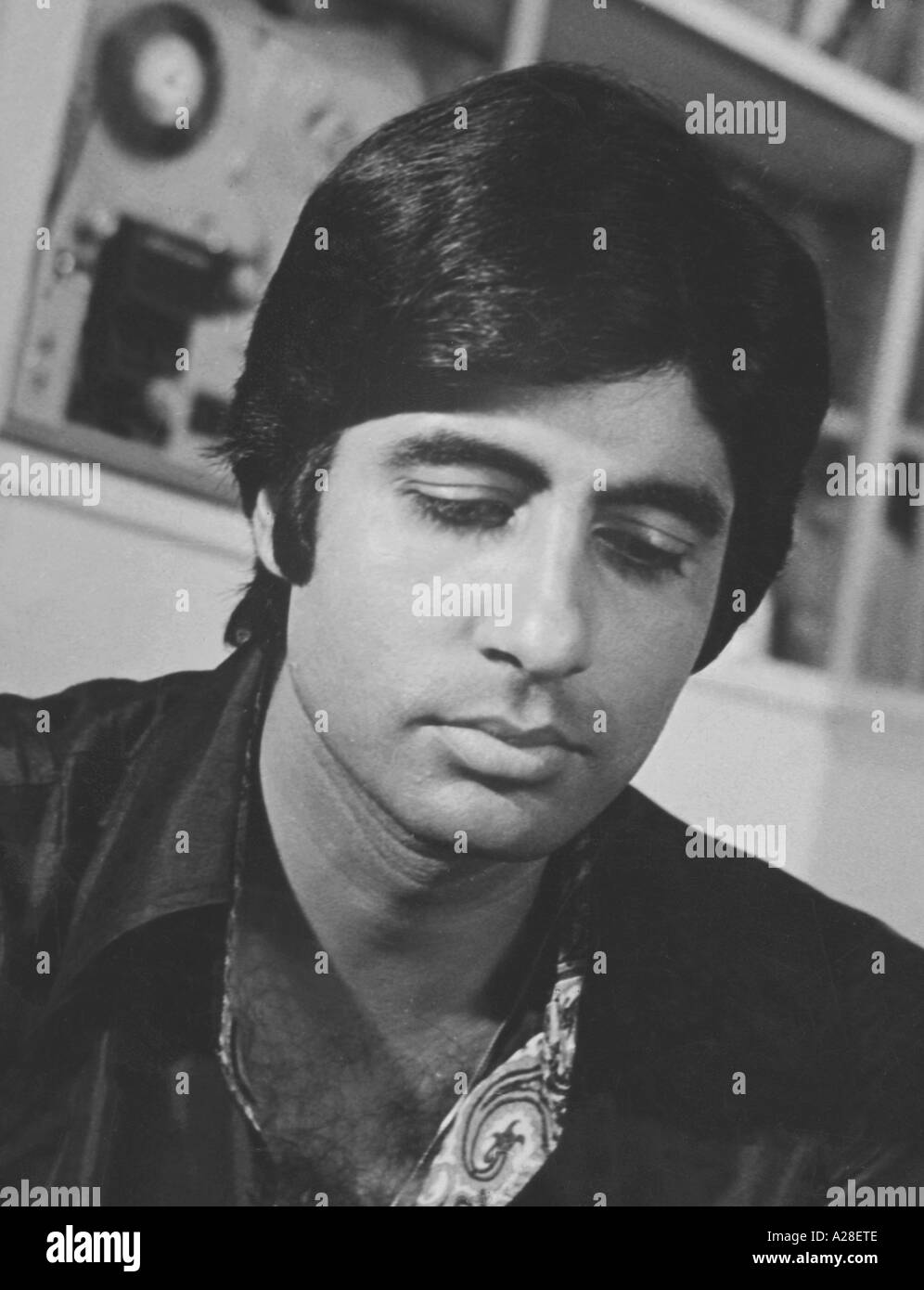 Amitabh Bachchan, Indian Bollywood hindi movie film star actor, in one of his earlier homes, India Stock Photo