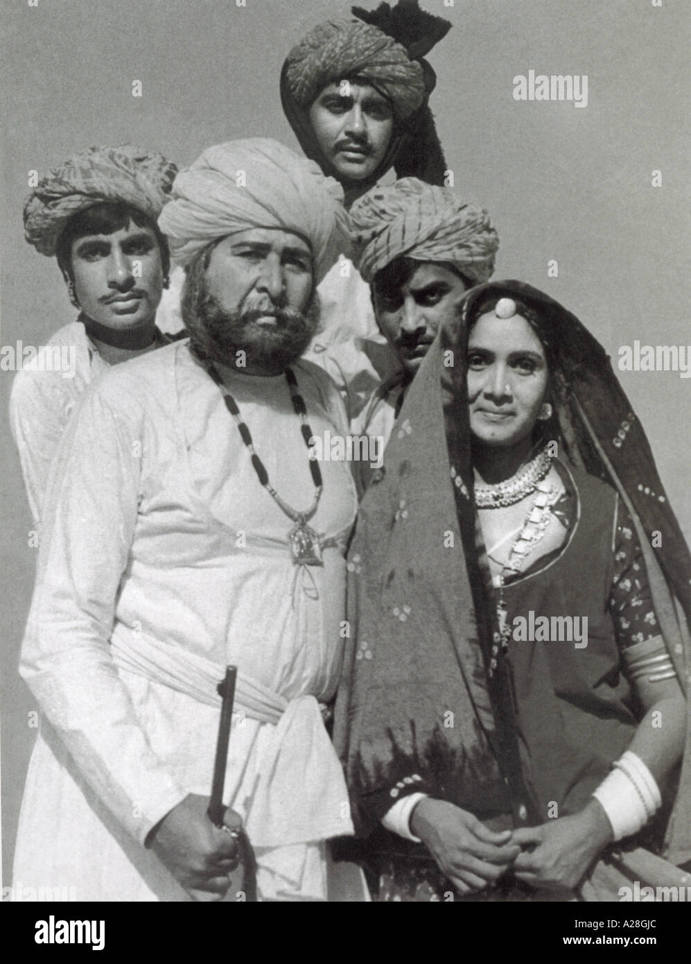 Indian Bollywood Film Star Actor Amitabh Bachchan with Jayant Sunil Dutt top Vinod Khanna and Sulochana Stock Photo