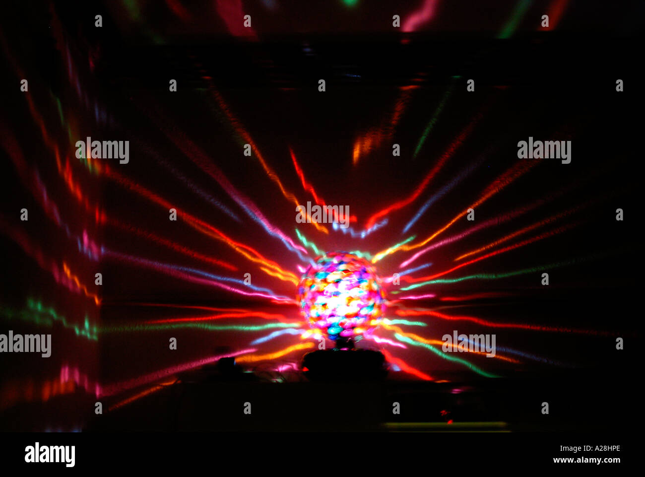 Disco ball light with slow shutter blur effect Stock Photo Alamy