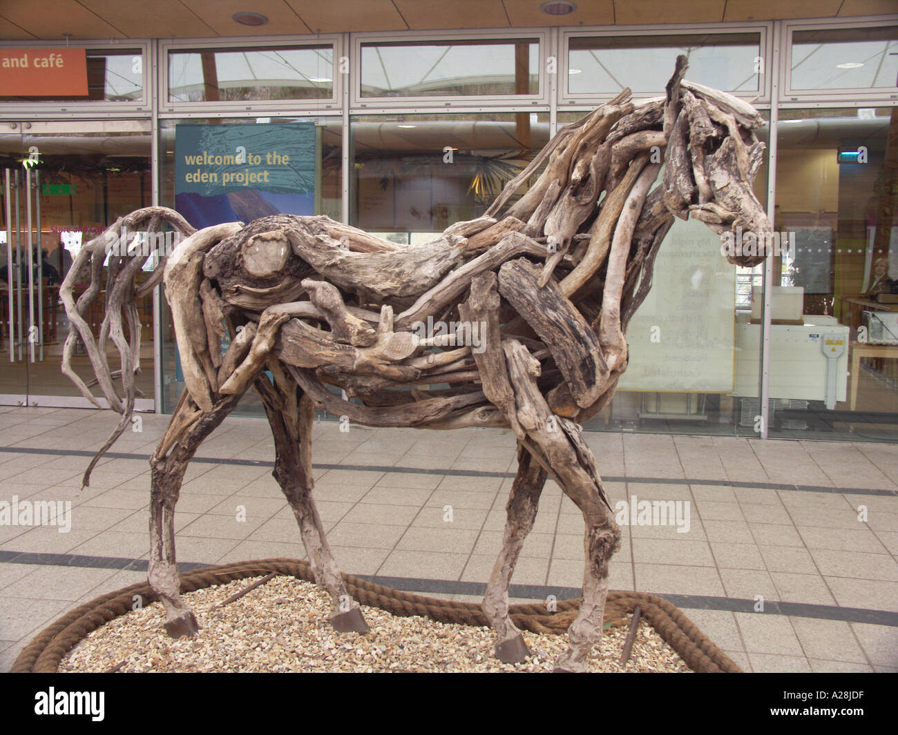 Horse sculpture Eden project Cornwall England Stock Photo Alamy