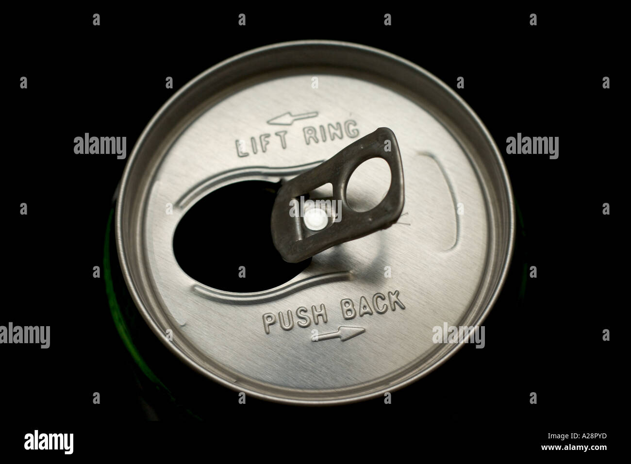 close up of pull ring tab of soft drink can Stock Photo Alamy