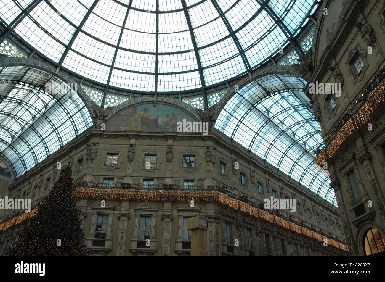 The famous and glamorous Galleria Vittorio Emanuele II in Central Milan Stock Photo