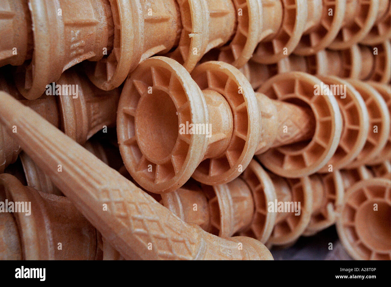 Ice Cream Cones on display in a Ice Cream Van Stock Photo Alamy