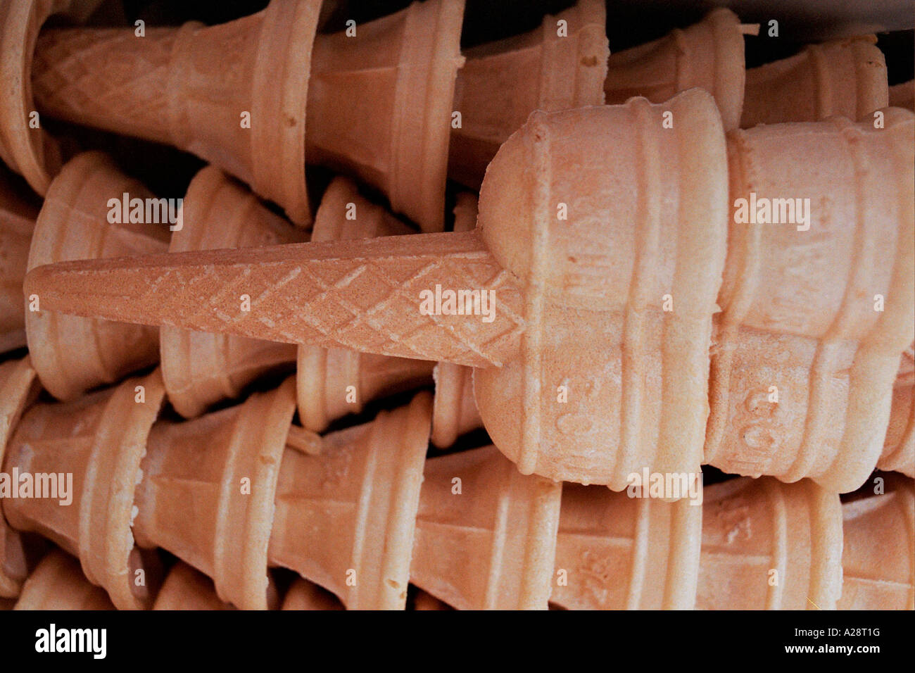 Ice Cream Cones on display in a Ice Cream Van Stock Photo Alamy