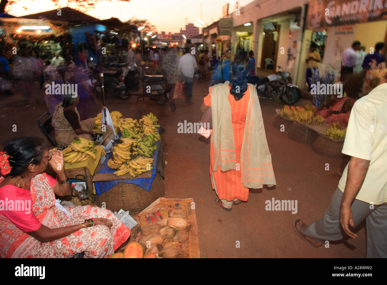 Market Traders Selling Fresh Produce  Mapusa City Goa India Stock Photo