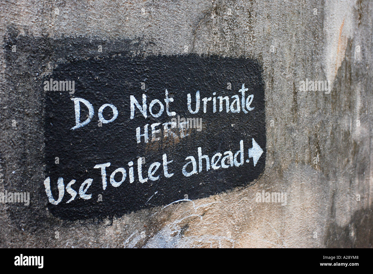 Do not Urinate In The Street Sign Mapusa City Goa India Stock Photo