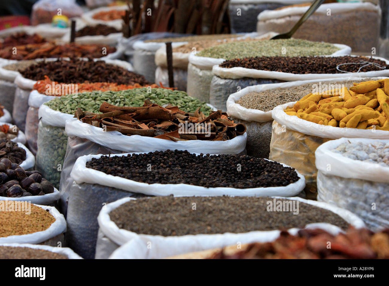 Fresh Spices On Sale In Mapusa City Goa India Stock Photo