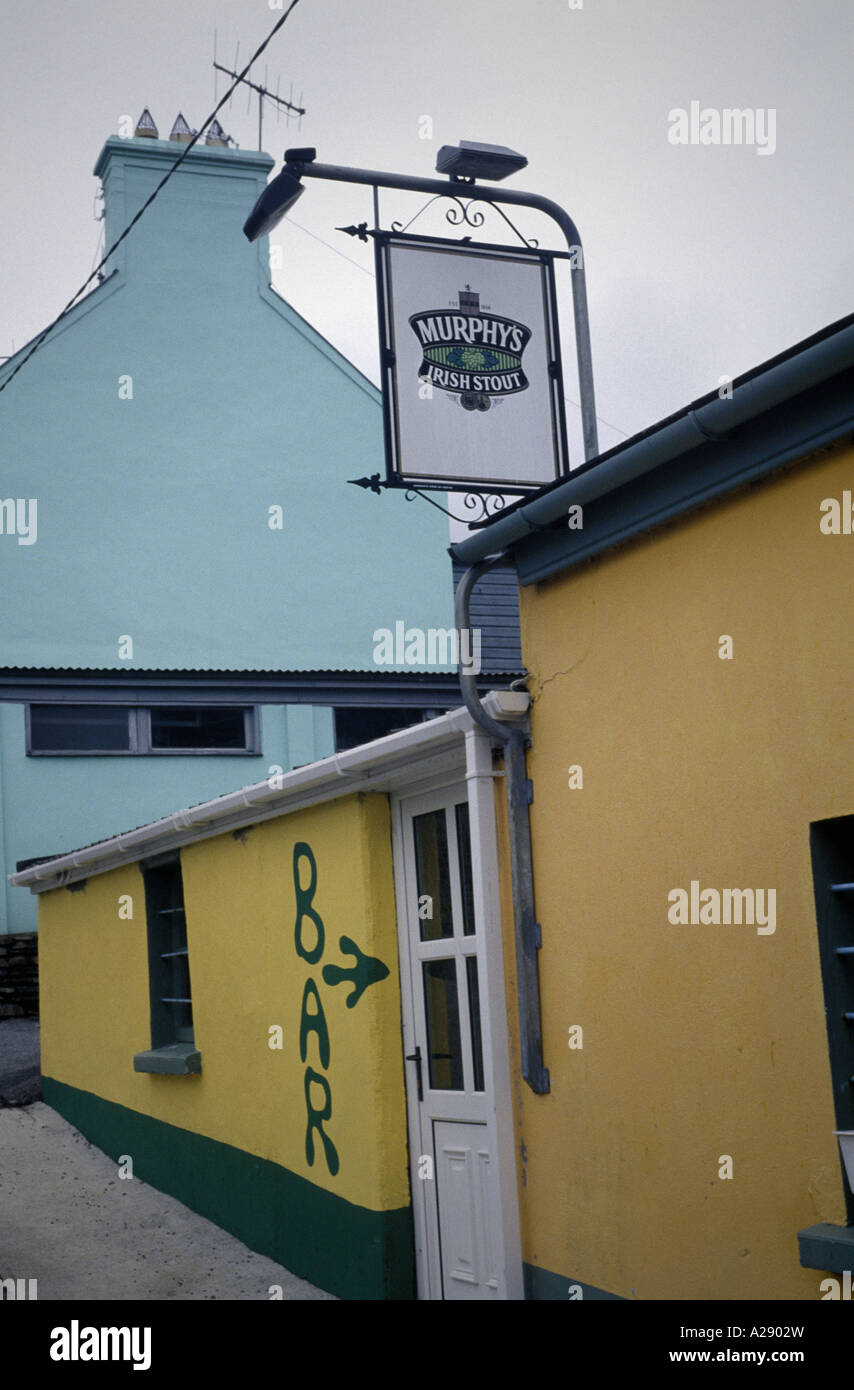 Murphy's Irish Stout sign outside a pub bar in County Cork Ireland