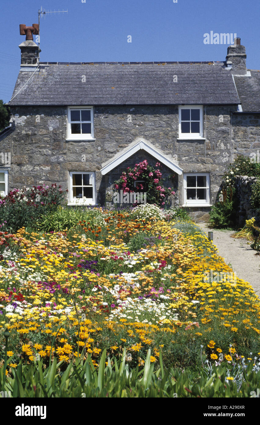 Cottage On Tresco Isles Of Scilly Cornwall England Uk Stock Photo