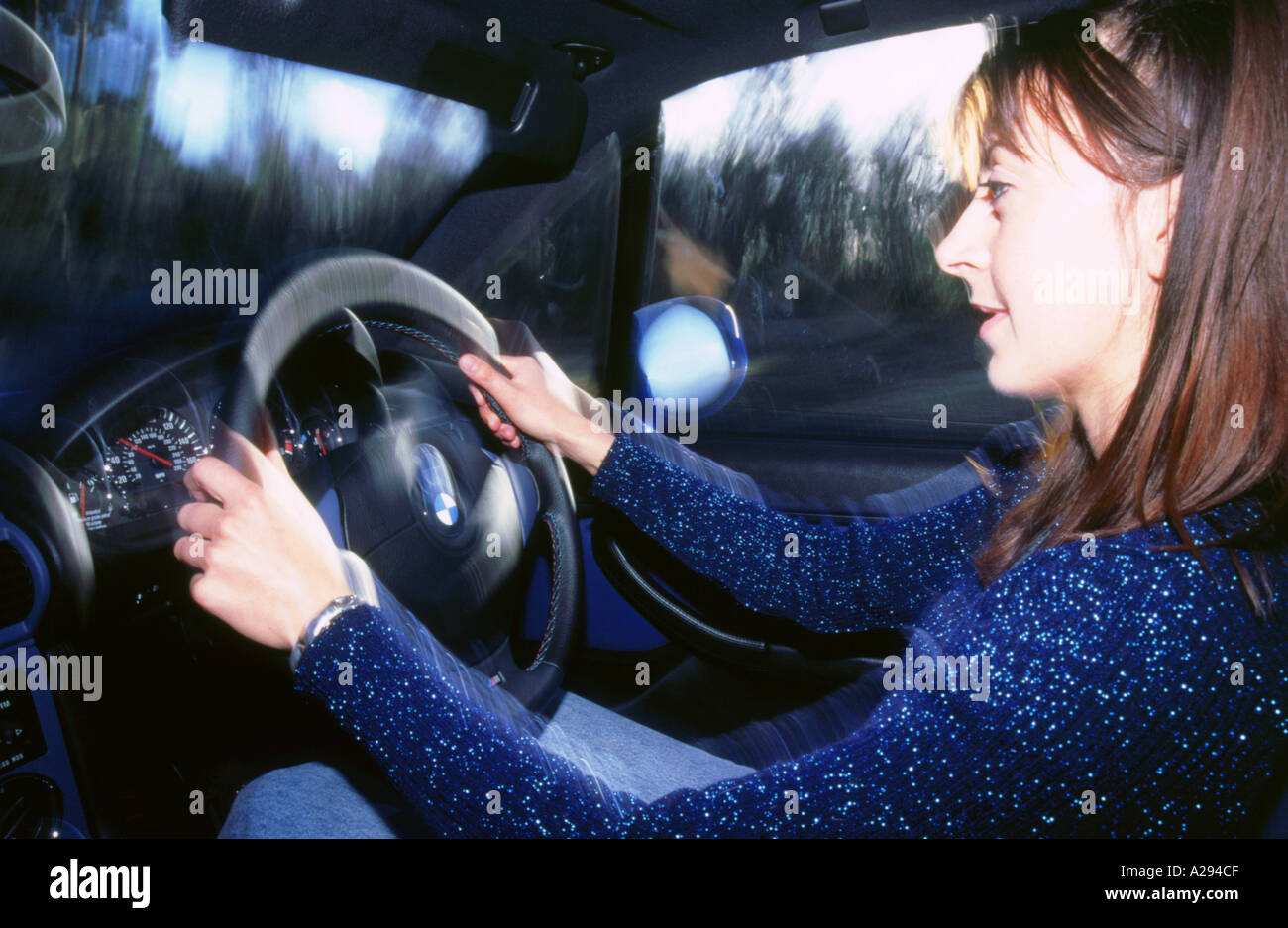 Girl driving 1998 BMW Z3M coupe Stock Photo Alamy