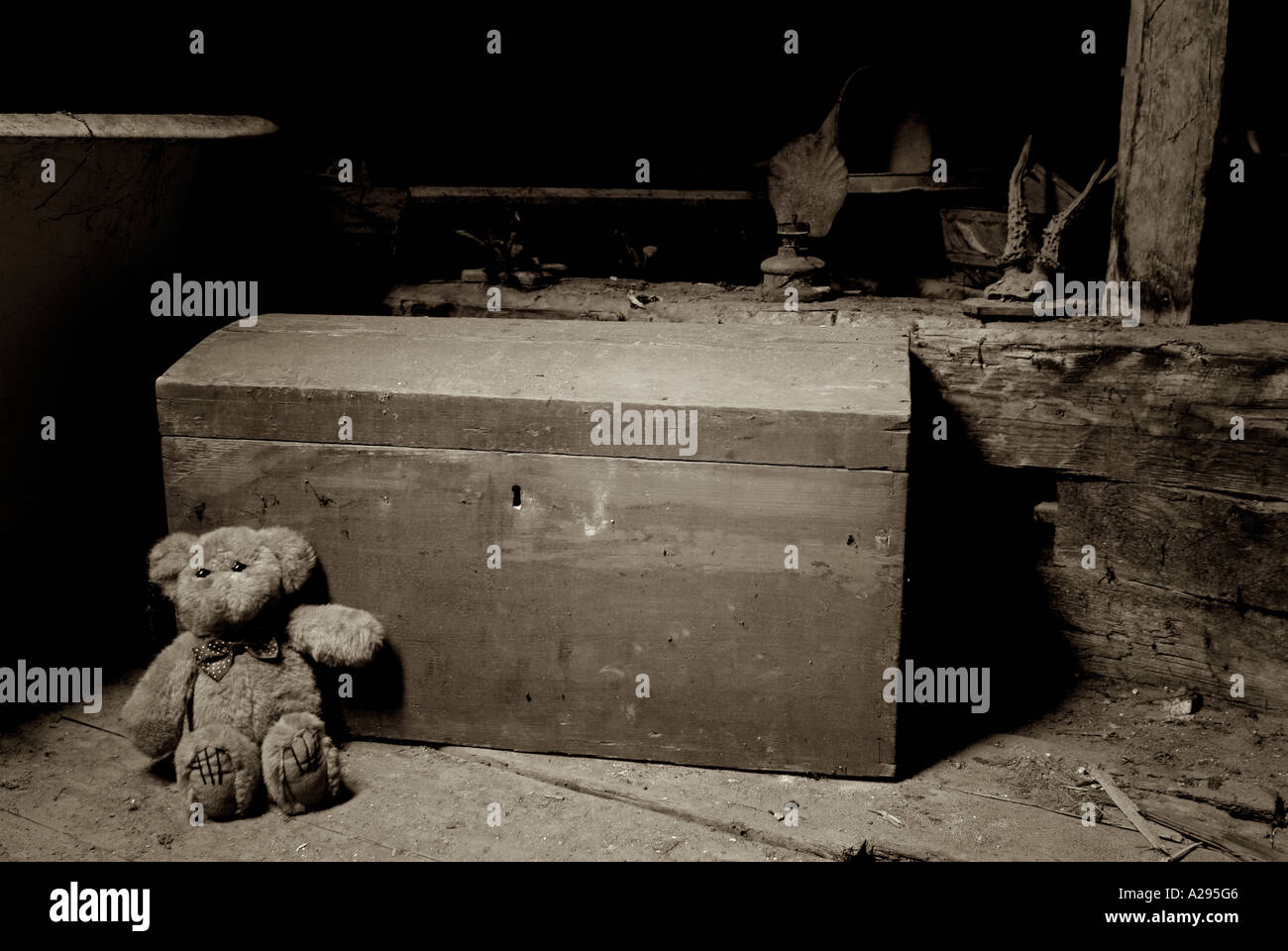 Boxes, Books and other things in Attic Storage Stock Photo - Alamy