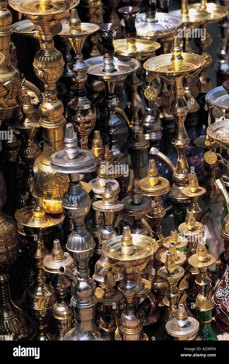 Cairo Khan El Khalili waterpipes Egypt Africa S Grandadam Stock Photo