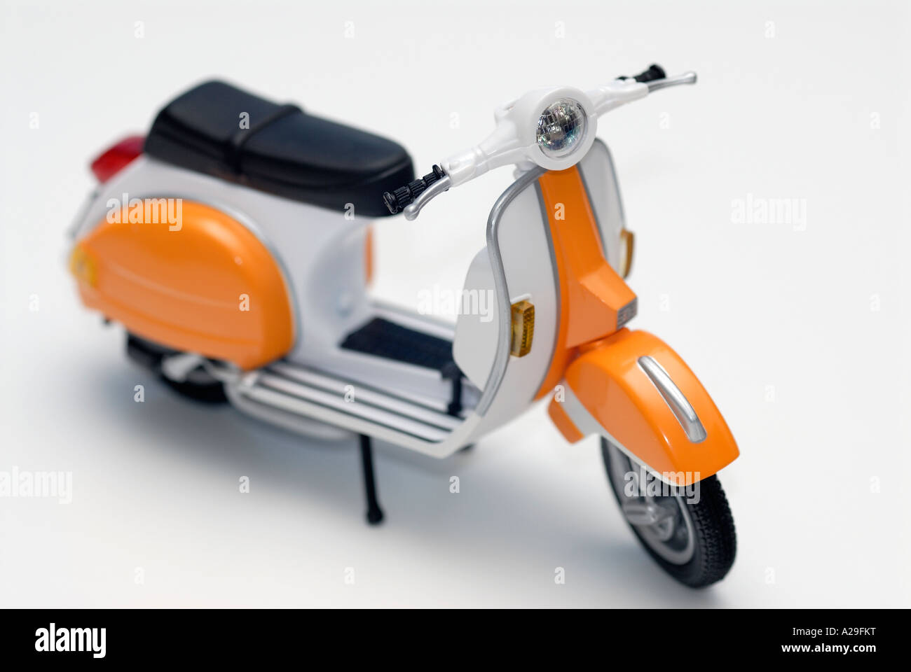 Toy Lambretta scooter against a white background Stock Photo Alamy