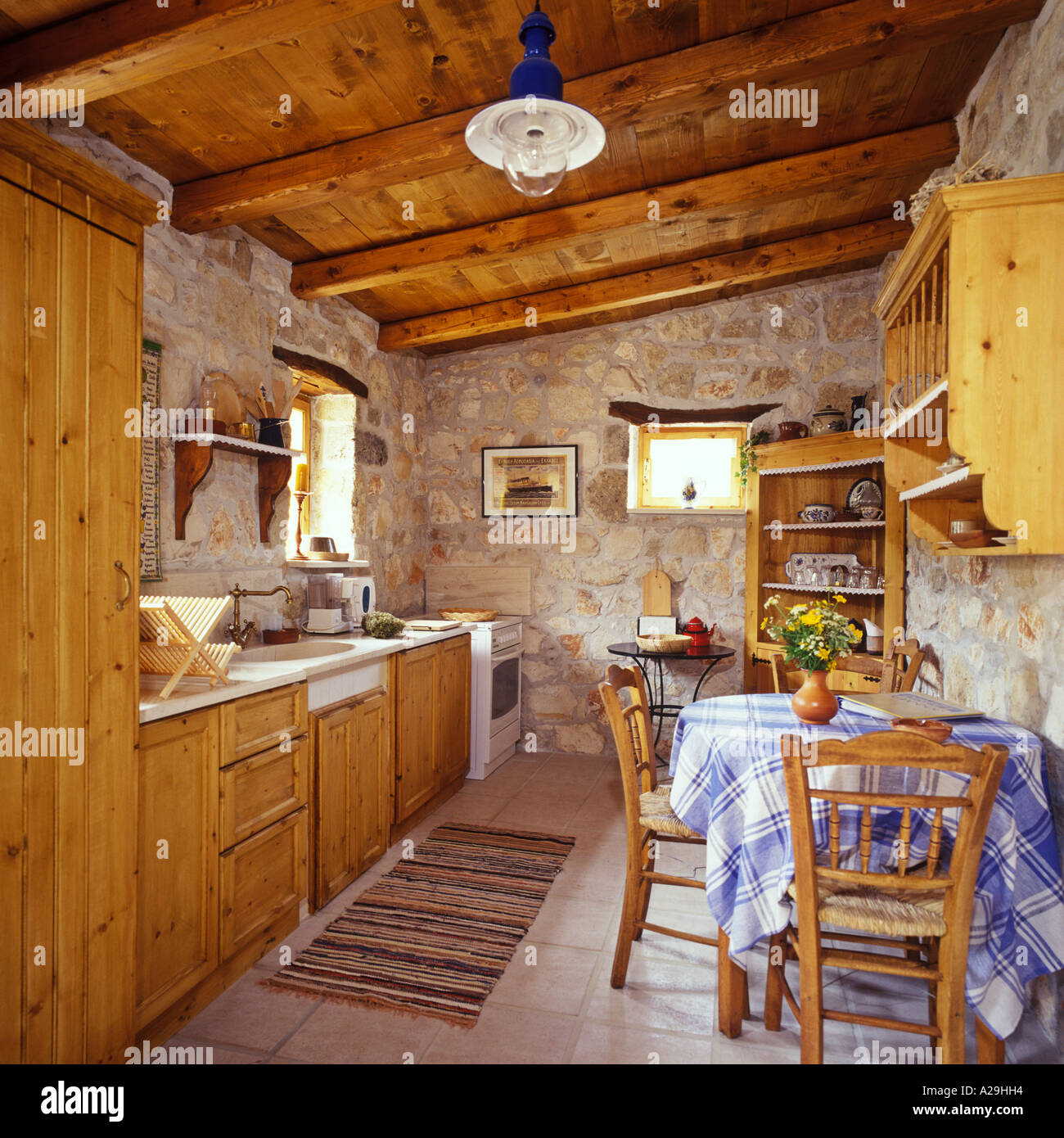 KITCHEN IN GREECE Stock Photo Alamy