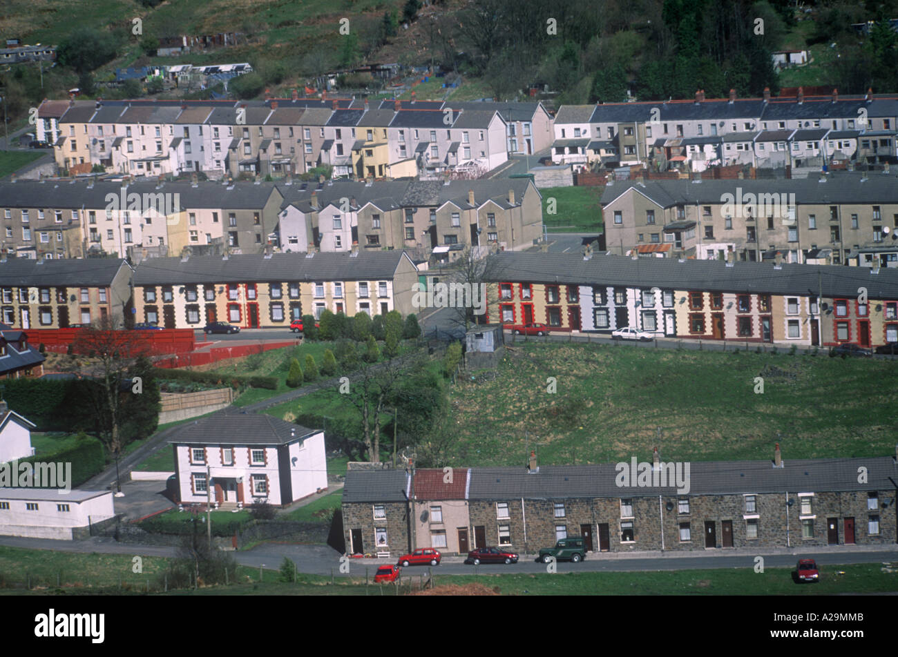 Housing, Rhondda Valley, South Wales Stock Photo Alamy