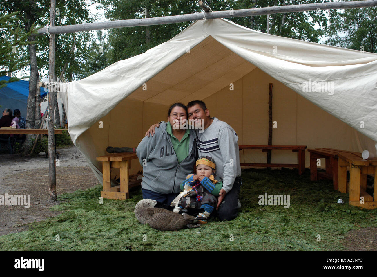 Native Cree Family Northern quebec Stock Photo