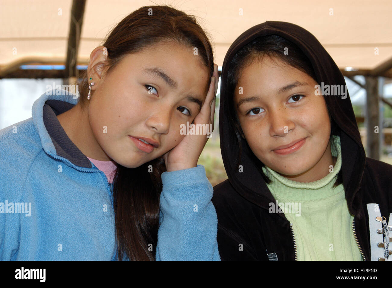 Native Cree Girls Northern Quebec Canada Stock Phot
