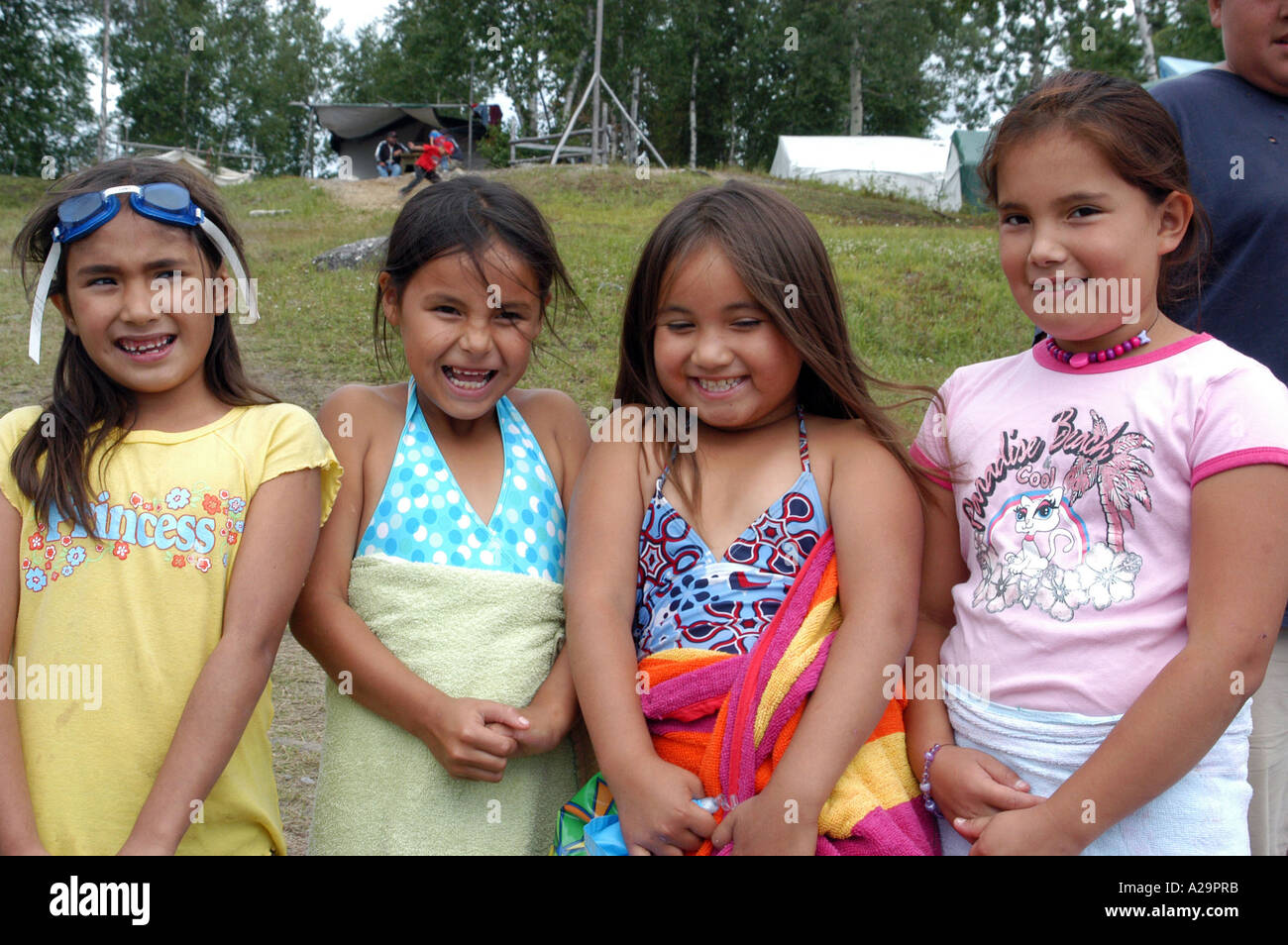 Native Cree Girls Northern Quebec Canada Stock Photo 5973498 Alamy