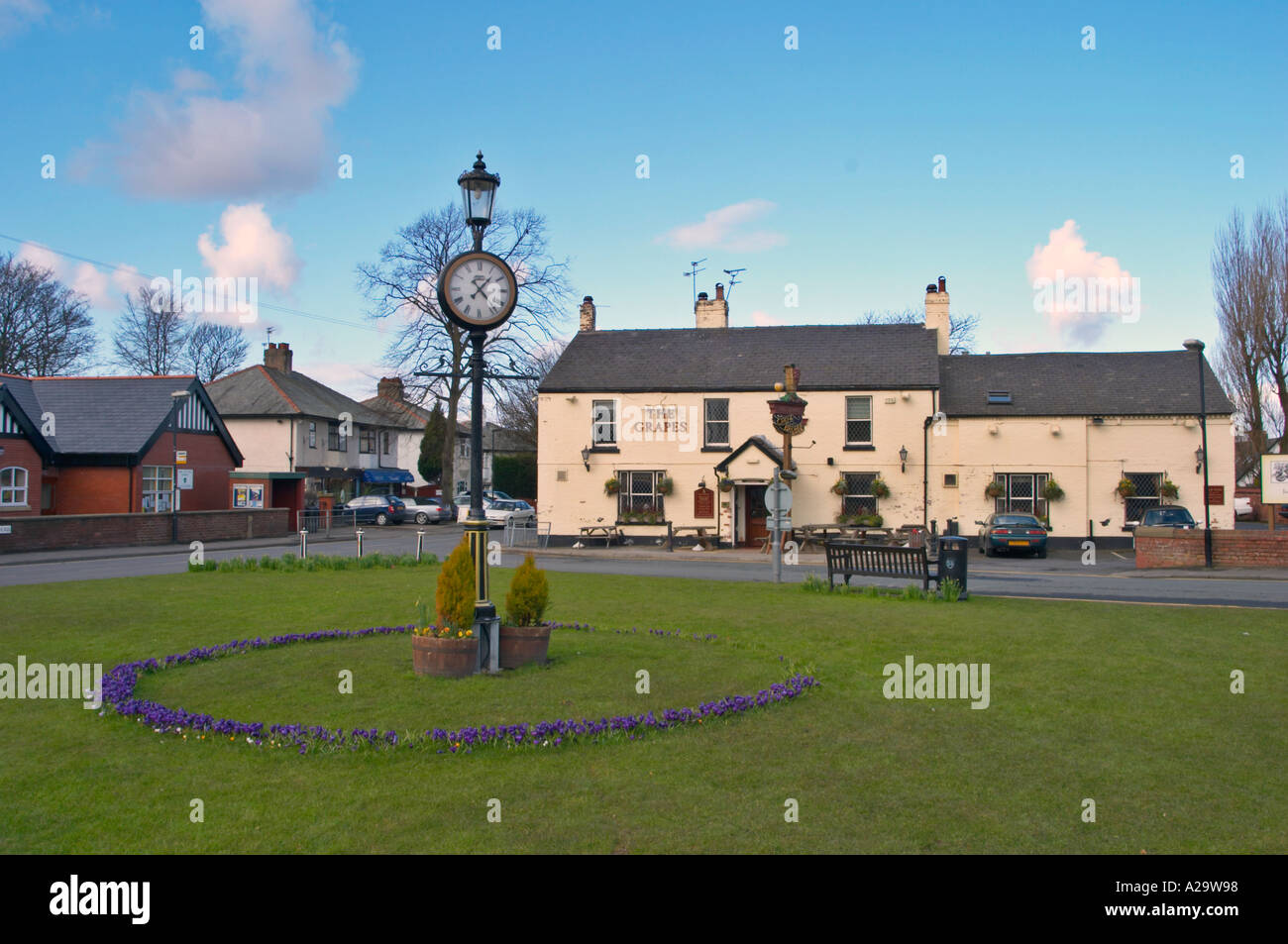 The Grapes pub in the village of Wrea Green Fylde Lancashire Stock