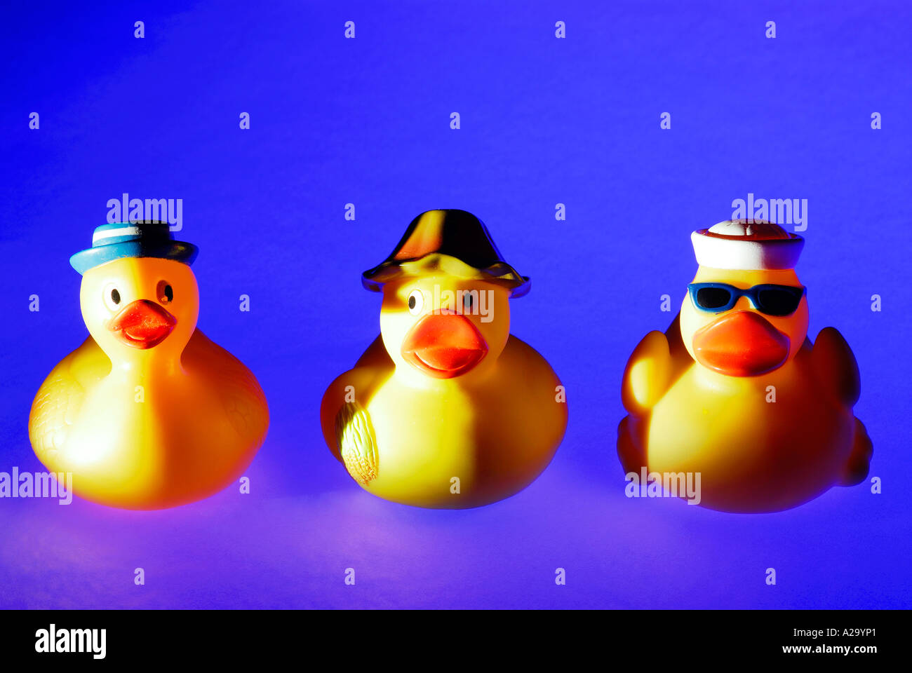 Rubber ducks wearing hats Stock Photo Alamy