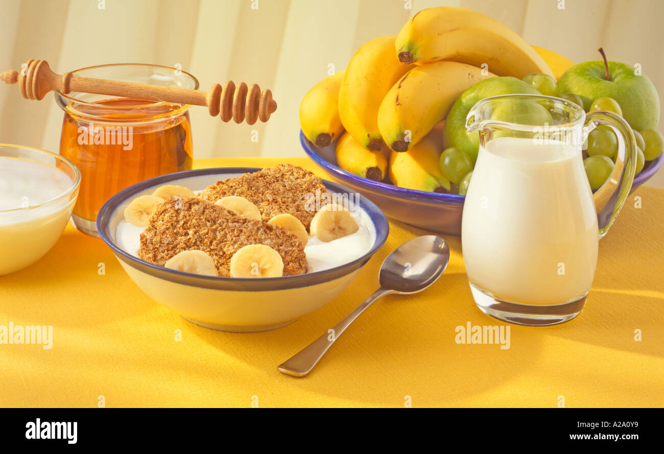 BREAKFAST CEREAL SETTING Stock Photo