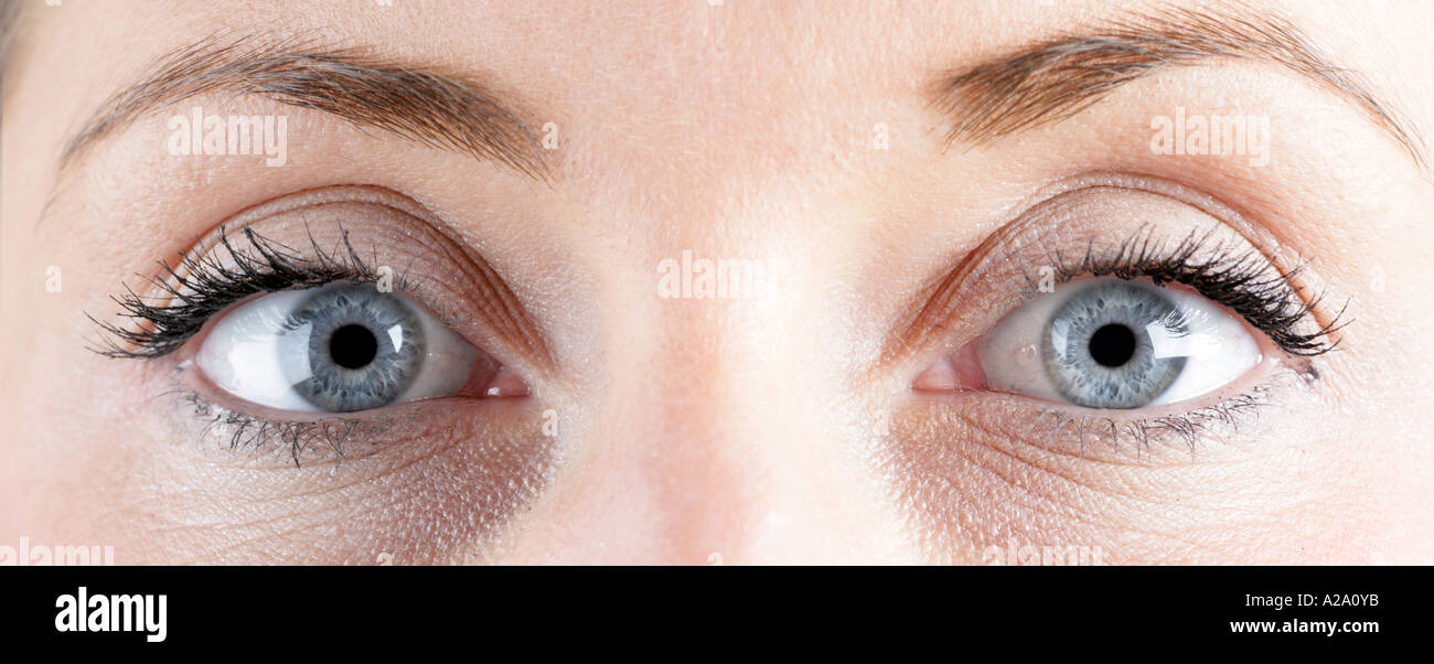 Eyes of a young woman the eyes are the windows of the soul to the stock