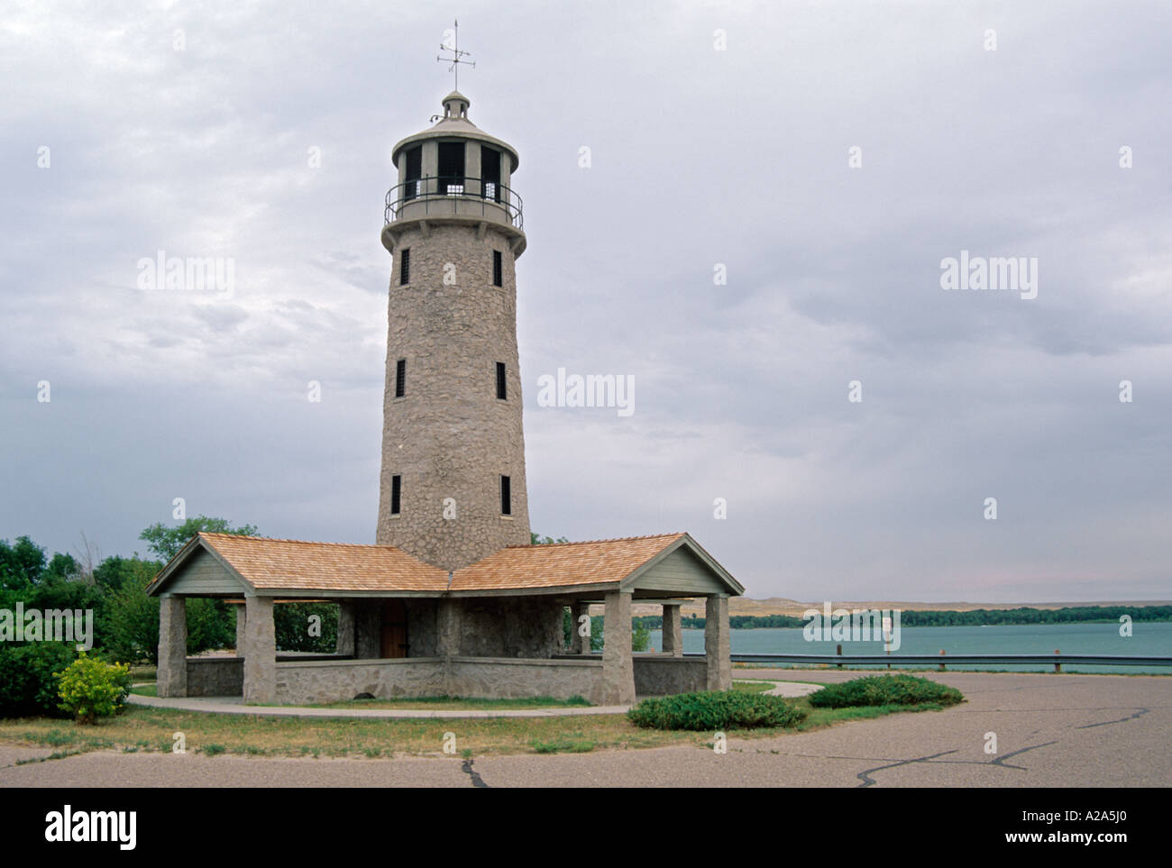 Lake Minatare Lighthouse in Nebraska Stock Photo Alamy