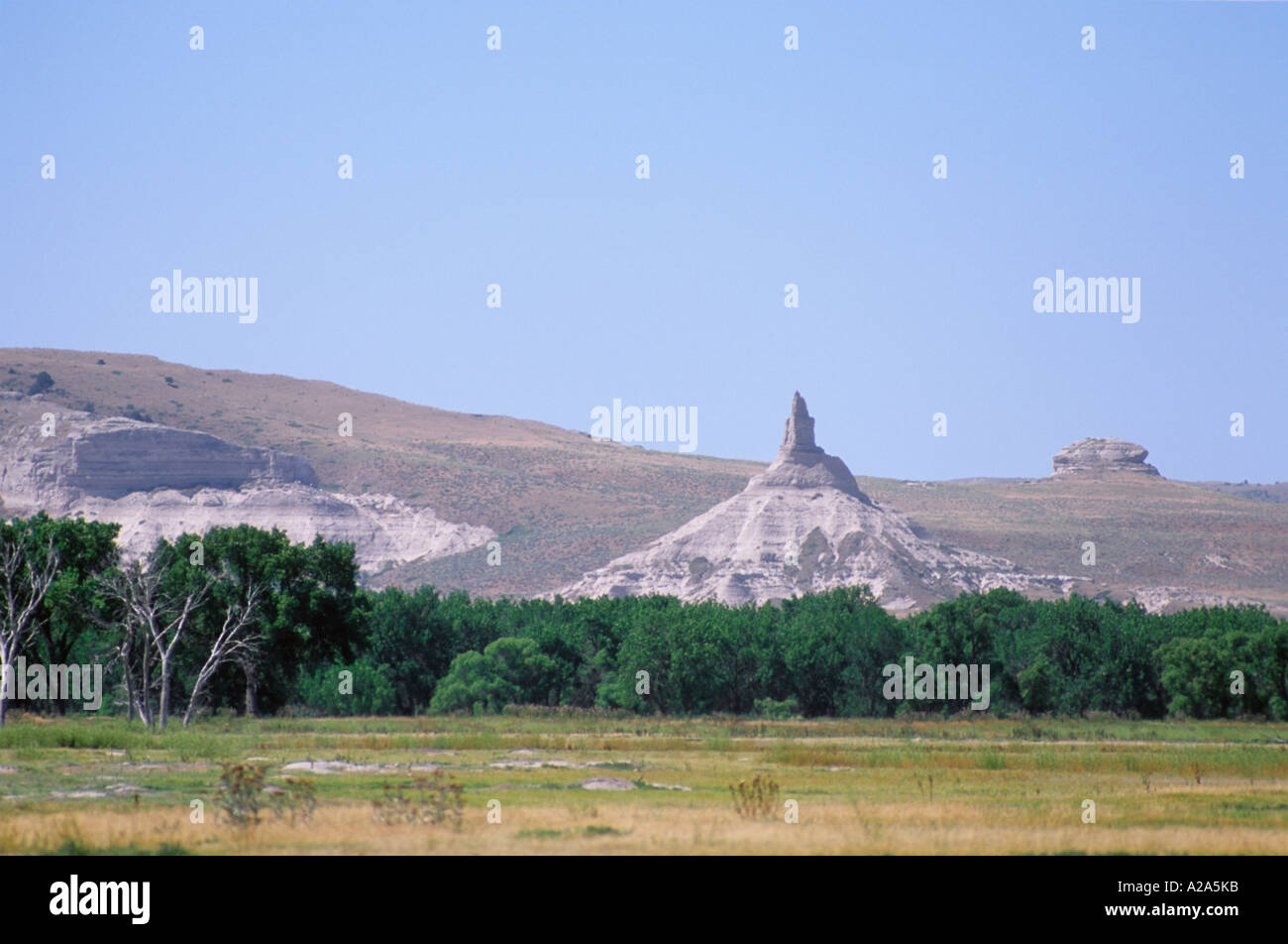 Chimney Rock National Historic Site on the Oregon Trail near Bayard, Nebraska Stock Photo Alamy