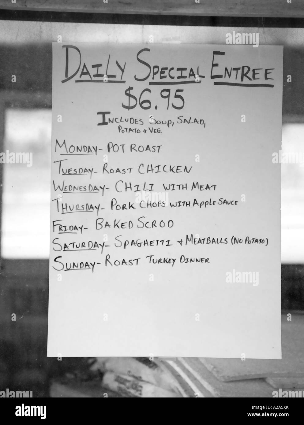 handwritten-menu-showing-daily-specials-stock-photo-alamy