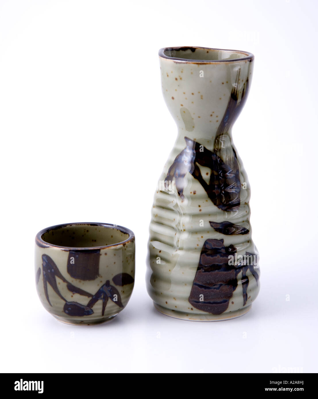 Sake jar and cup Stock Photo Alamy